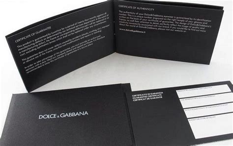 certificado de autenticidad dolce gabbana